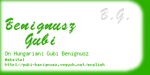 benignusz gubi business card